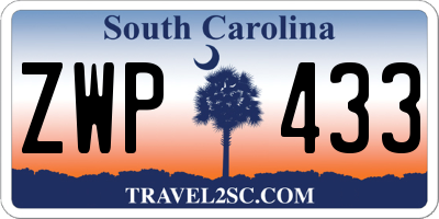 SC license plate ZWP433