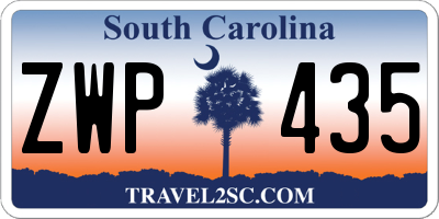 SC license plate ZWP435