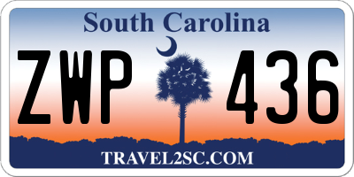 SC license plate ZWP436