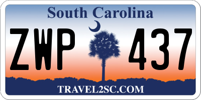 SC license plate ZWP437