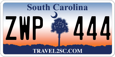 SC license plate ZWP444
