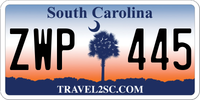 SC license plate ZWP445