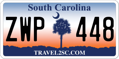 SC license plate ZWP448