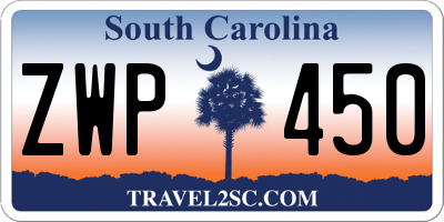 SC license plate ZWP450