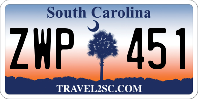 SC license plate ZWP451