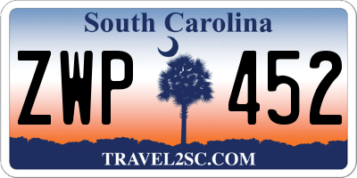 SC license plate ZWP452