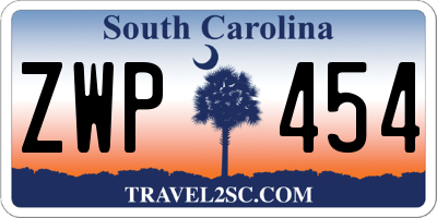 SC license plate ZWP454