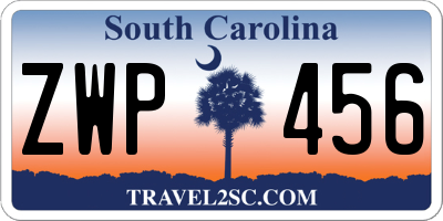 SC license plate ZWP456