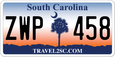 SC license plate ZWP458