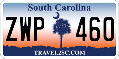 SC license plate ZWP460