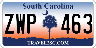 SC license plate ZWP463