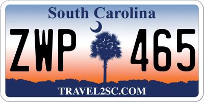 SC license plate ZWP465