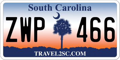 SC license plate ZWP466