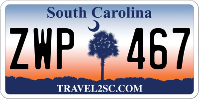 SC license plate ZWP467