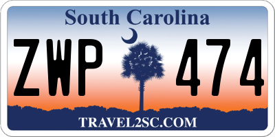 SC license plate ZWP474