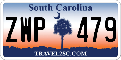 SC license plate ZWP479
