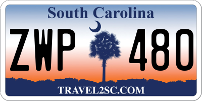 SC license plate ZWP480