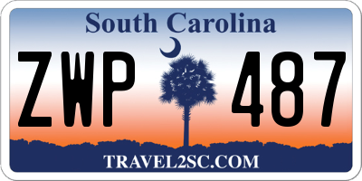 SC license plate ZWP487