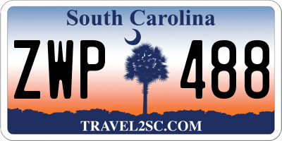 SC license plate ZWP488