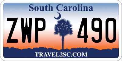 SC license plate ZWP490