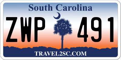 SC license plate ZWP491