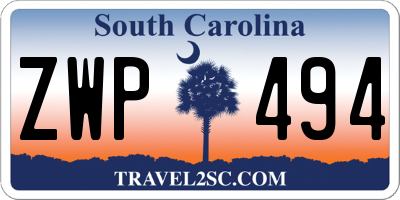SC license plate ZWP494