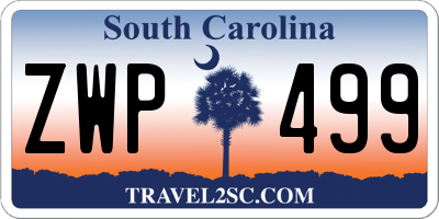SC license plate ZWP499