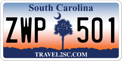 SC license plate ZWP501