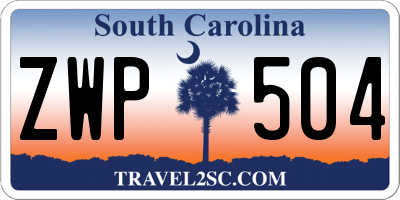 SC license plate ZWP504
