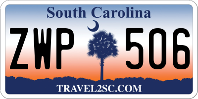 SC license plate ZWP506