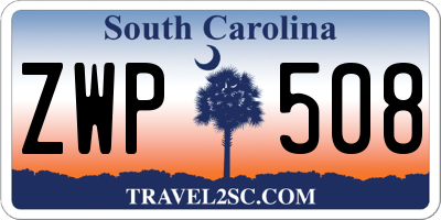 SC license plate ZWP508