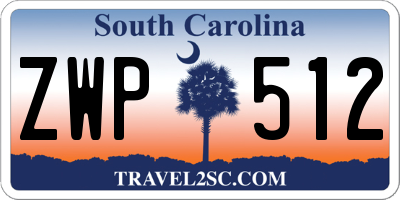 SC license plate ZWP512