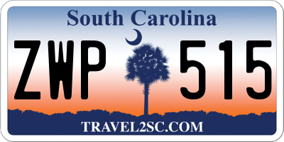 SC license plate ZWP515