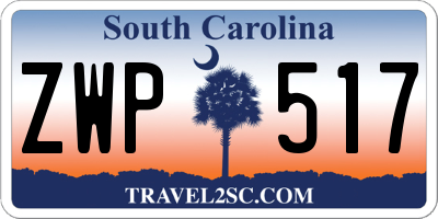 SC license plate ZWP517
