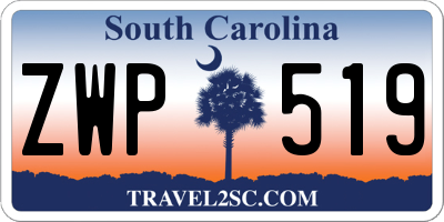 SC license plate ZWP519