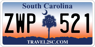 SC license plate ZWP521