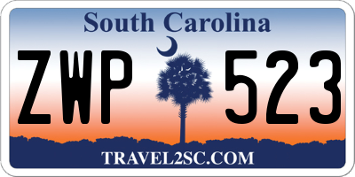 SC license plate ZWP523