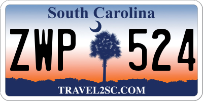 SC license plate ZWP524