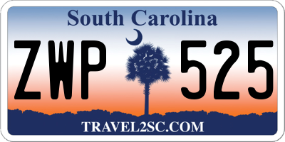 SC license plate ZWP525