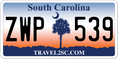 SC license plate ZWP539