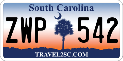 SC license plate ZWP542