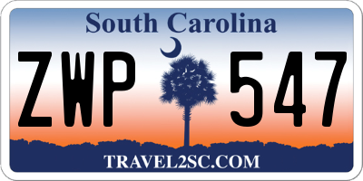 SC license plate ZWP547