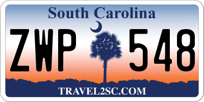 SC license plate ZWP548
