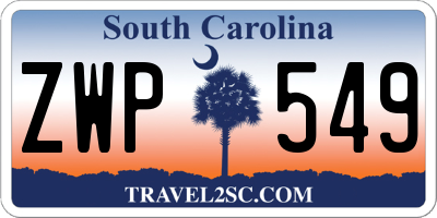 SC license plate ZWP549