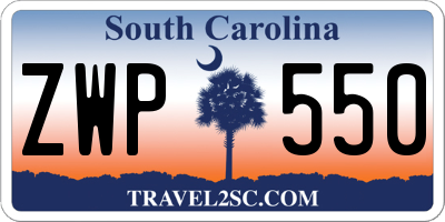 SC license plate ZWP550