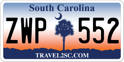 SC license plate ZWP552