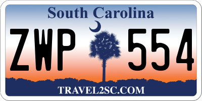 SC license plate ZWP554