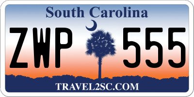 SC license plate ZWP555