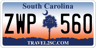 SC license plate ZWP560