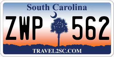 SC license plate ZWP562